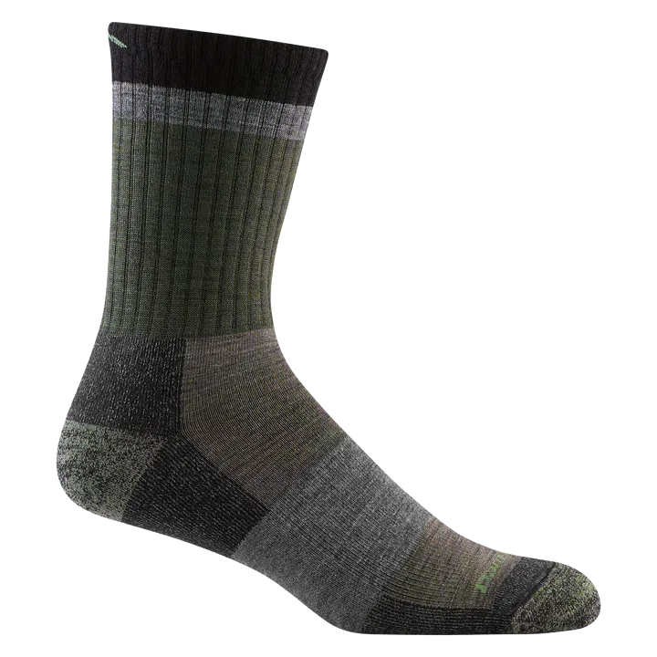 Darn Tough Men’s Heady Stripe Micro Crew Lightweight Hiking Sock - Fatigue