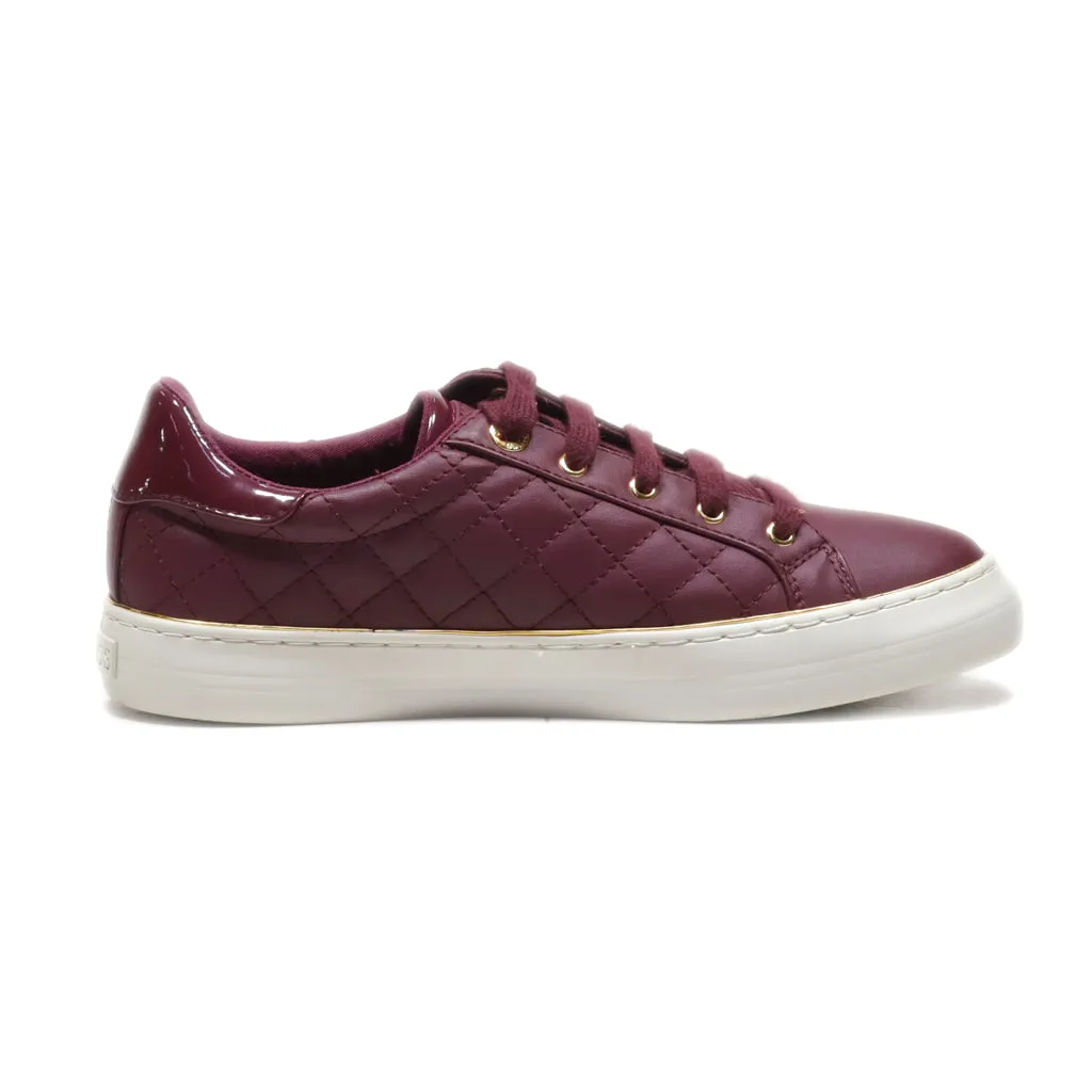 Guess Low-Top Sneakers Leather Maroon Colour For Women