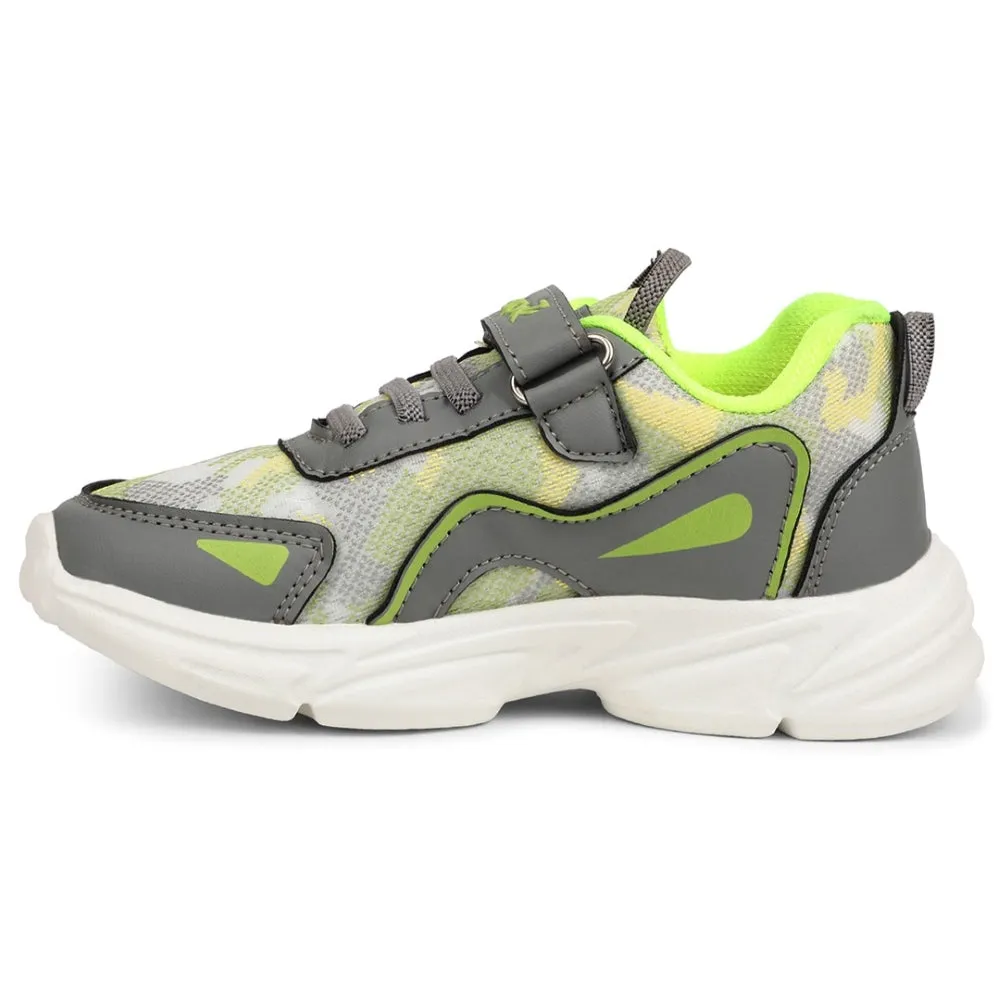 Leap7x Light Grey Non Lacing Sports Walking Shoes For Kids CLOUDY-1V By Liberty