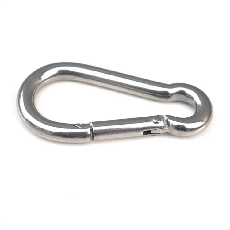 M8 Stainless Steel Carabiner Spring Hook Multi-tool Mountaineering Buckle Lock Camping Hook Rope, Inner Diameter: 7.82mm