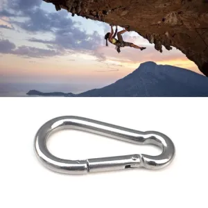 M8 Stainless Steel Carabiner Spring Hook Multi-tool Mountaineering Buckle Lock Camping Hook Rope, Inner Diameter: 7.82mm