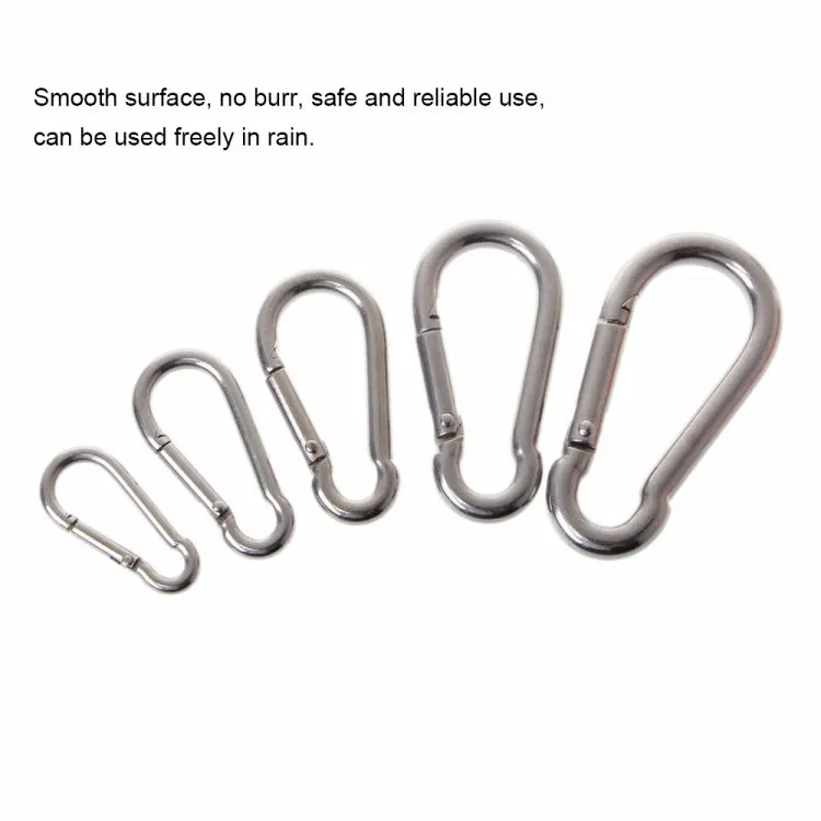 M9 Stainless Steel Carabiner Spring Hook Multi-tool Mountaineering Buckle Lock Camping Hook Rope, Inner Diameter: 8.84mm