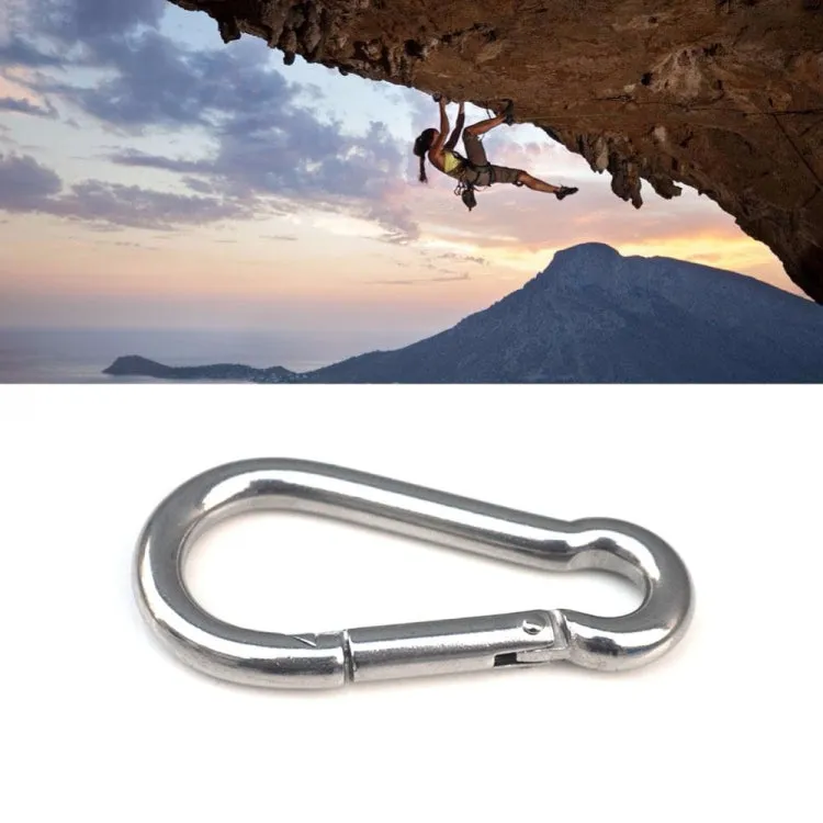 M9 Stainless Steel Carabiner Spring Hook Multi-tool Mountaineering Buckle Lock Camping Hook Rope, Inner Diameter: 8.84mm