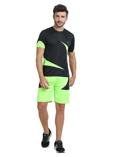 Men's Bi-Color Dri-FIT T-Shirt (Lime Green & Charcoal) - Workout & Everyday Comfort