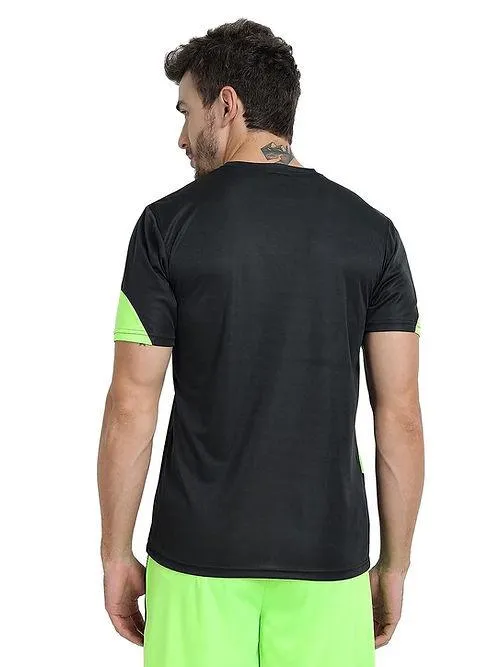 Men's Bi-Color Dri-FIT T-Shirt (Lime Green & Charcoal) - Workout & Everyday Comfort