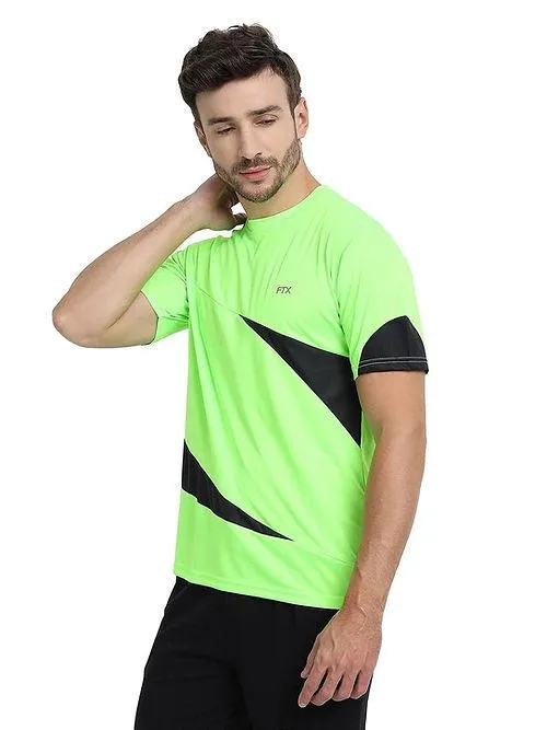 Men's Bi-Color Dri-FIT T-Shirt (Lime Green & Charcoal) - Workout & Everyday Comfort