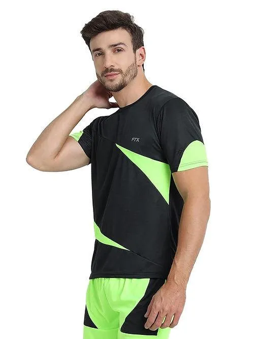 Men's Bi-Color Dri-FIT T-Shirt (Lime Green & Charcoal) - Workout & Everyday Comfort