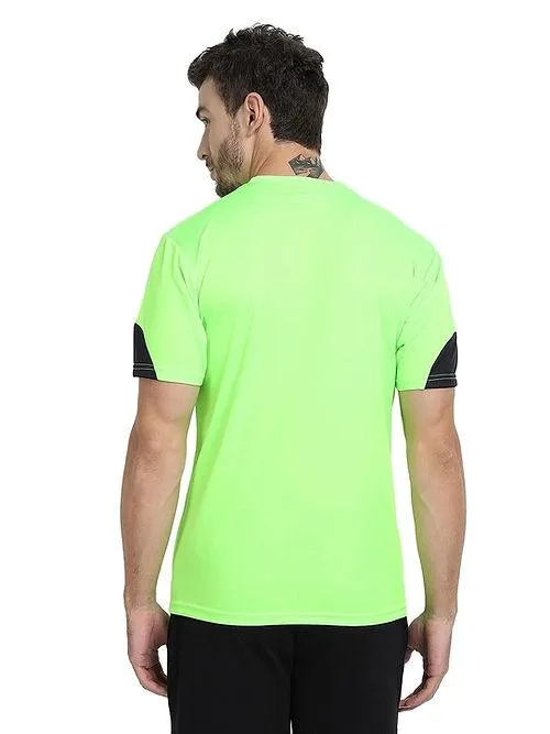 Men's Bi-Color Dri-FIT T-Shirt (Lime Green & Charcoal) - Workout & Everyday Comfort