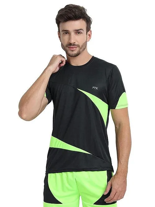 Men's Bi-Color Dri-FIT T-Shirt (Lime Green & Charcoal) - Workout & Everyday Comfort