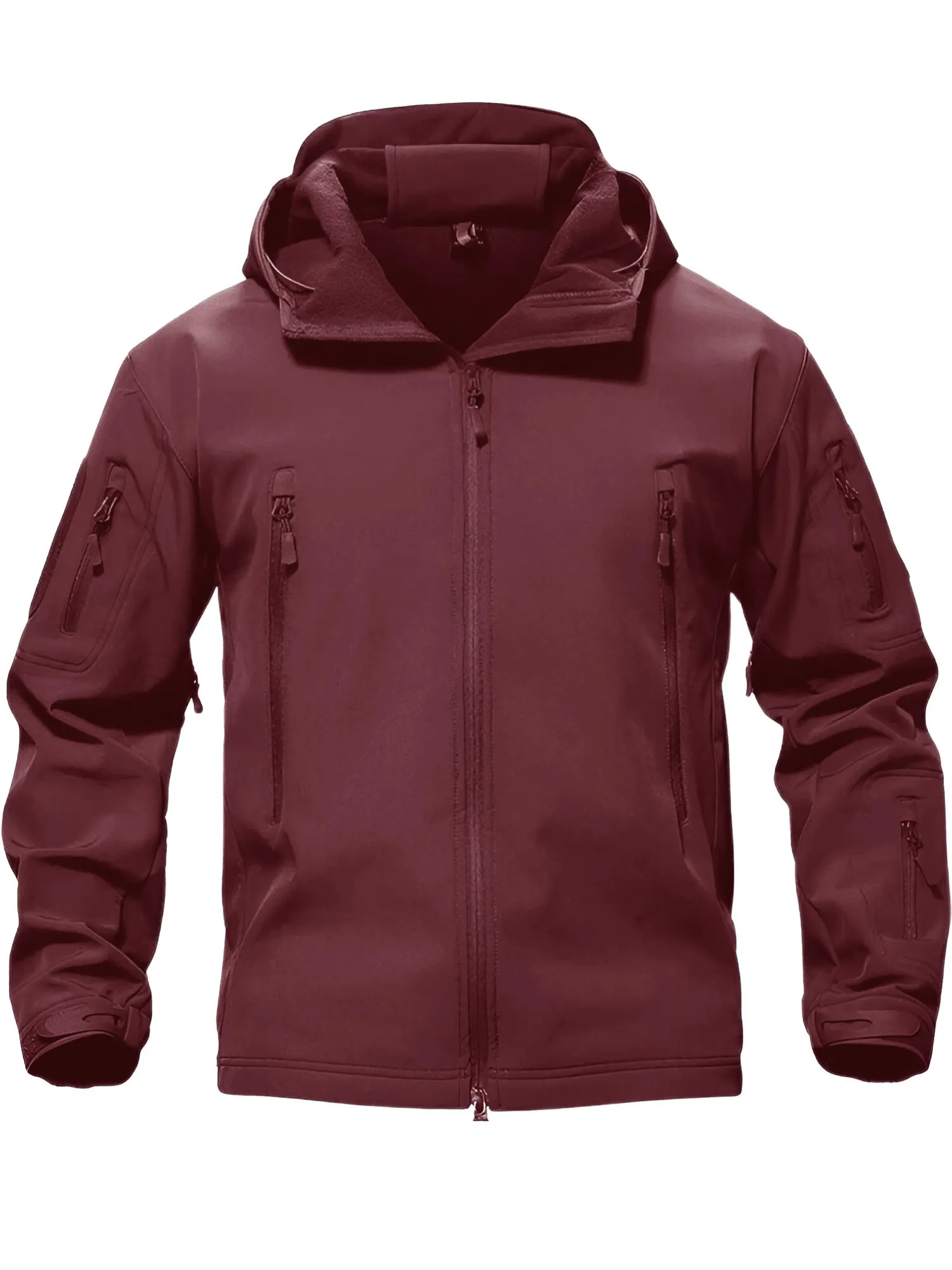 Men's Winter Jacket - Water-Resistant Soft Shell Coat with Hood & Fleece Lining