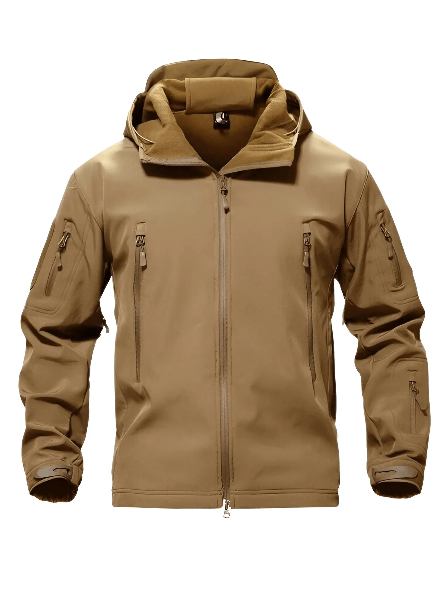 Men's Winter Jacket - Water-Resistant Soft Shell Coat with Hood & Fleece Lining