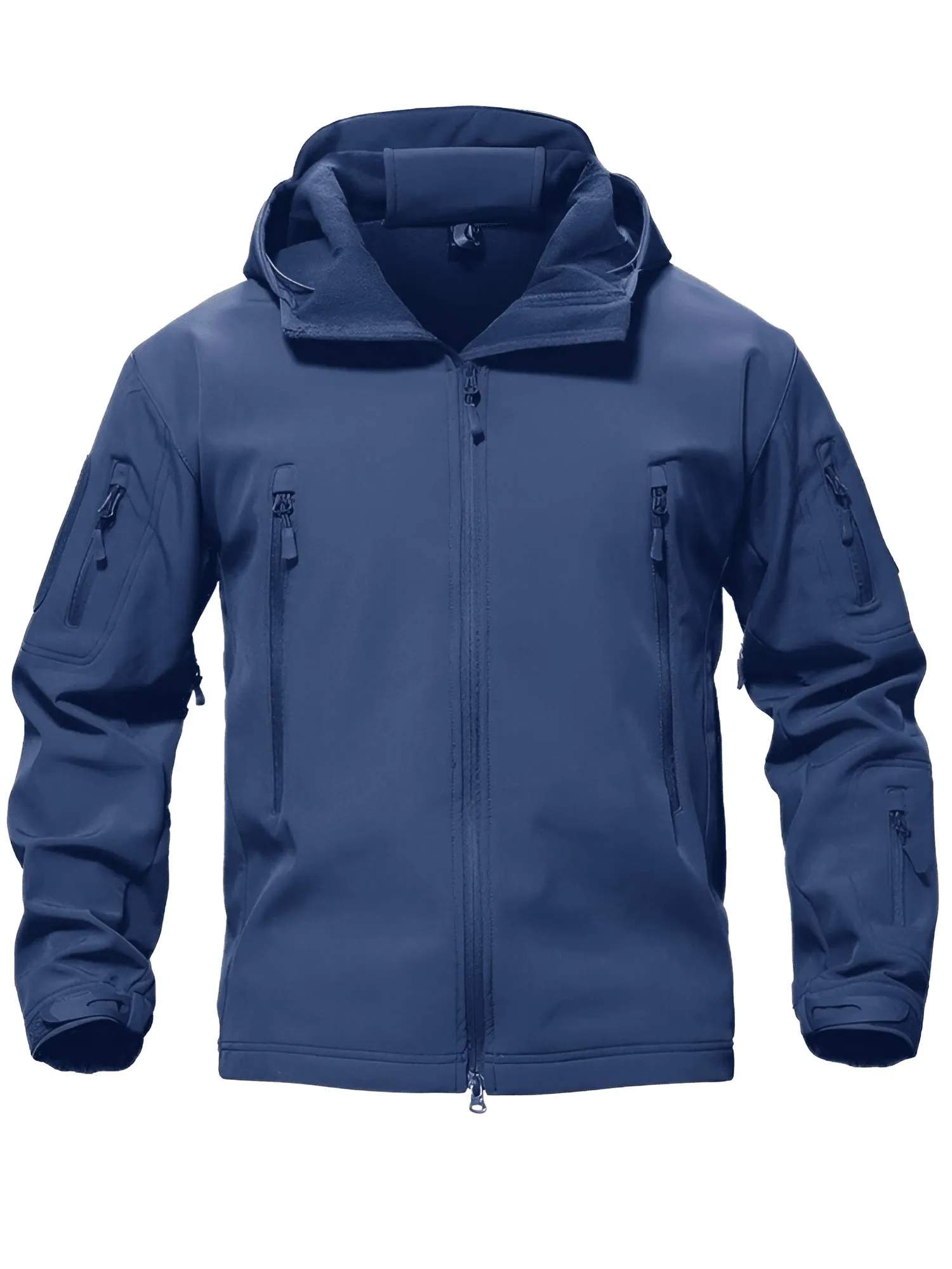 Men's Winter Jacket - Water-Resistant Soft Shell Coat with Hood & Fleece Lining