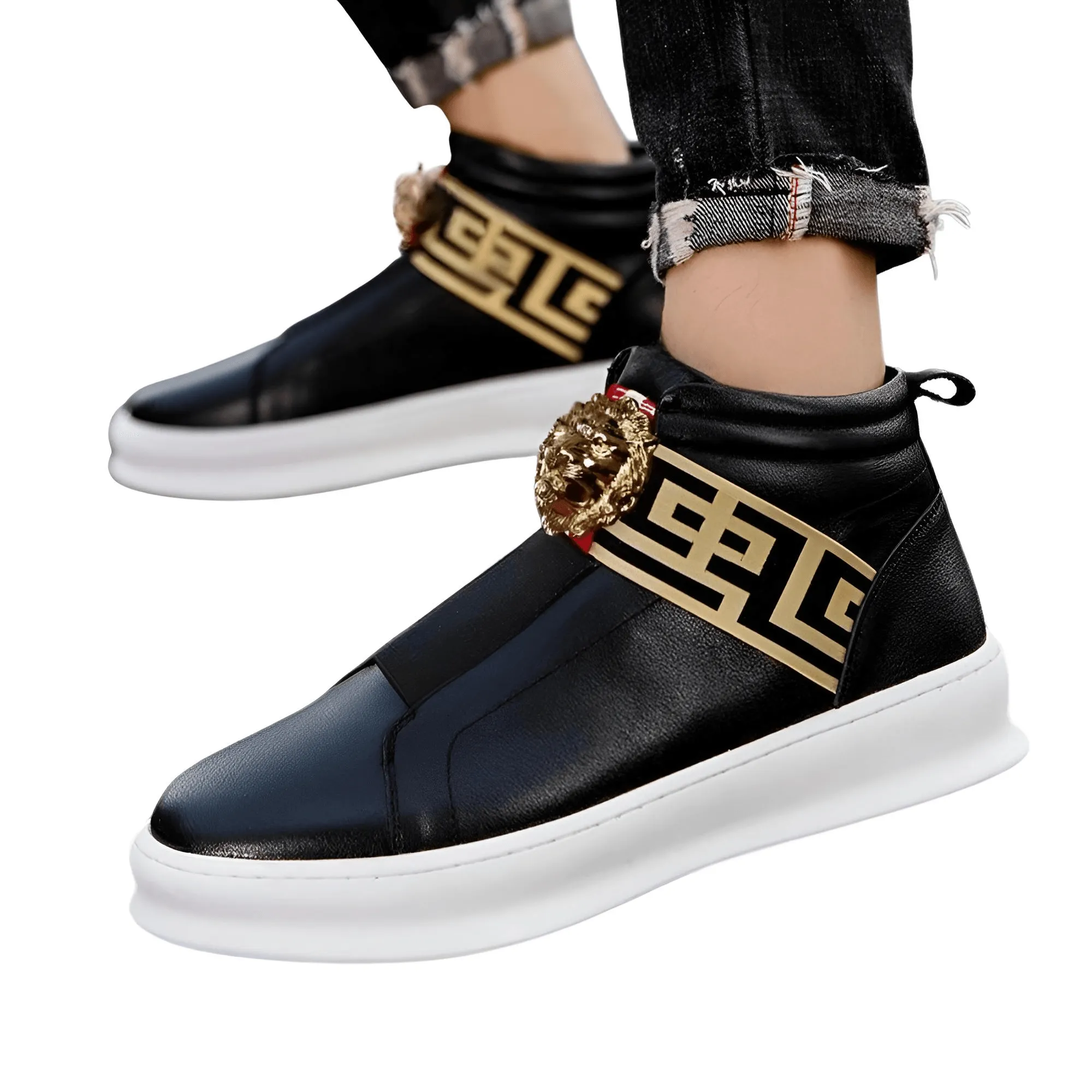 New Men's Casual Luxury Designer Style High Top Luxury Sneakers