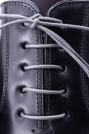 Round Mid Gray Waxed Cotton Shoelaces