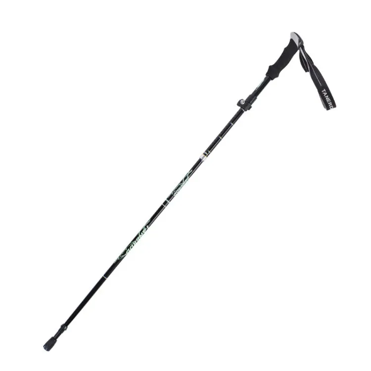 TANERDD TR-D0001 Trekking Poles Aluminum Alloy Folding Outdoor Handrails Trekking Walking Sticks(Short Model (Black))