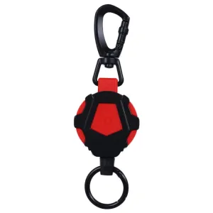 Telescopic High Resilience Steel Wire Rope Metal Anti-theft Buckle(Quick Release Ring Black Red)