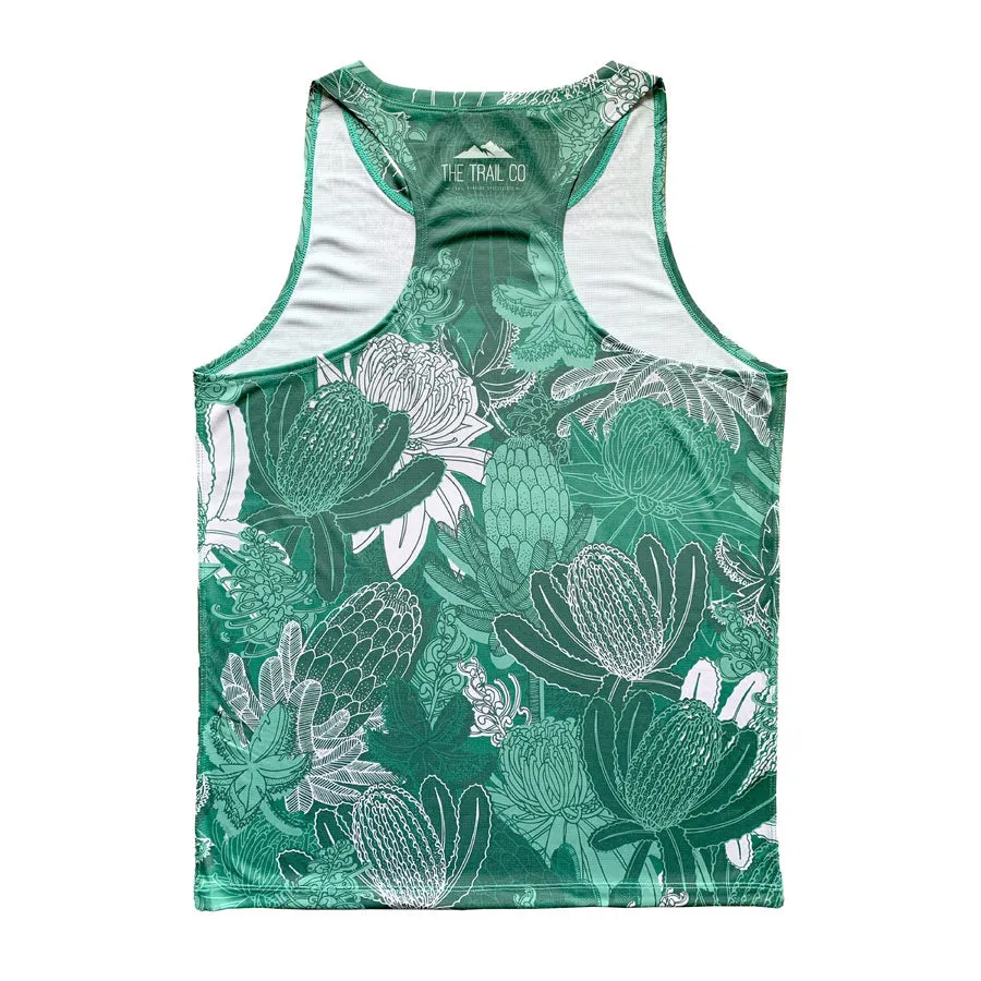 The Trail Co. Run Singlet | Green Bloom | Mens