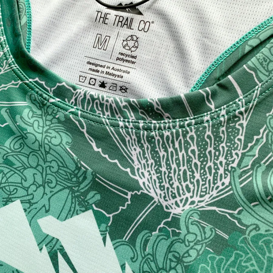 The Trail Co. Run Singlet | Green Bloom | Mens