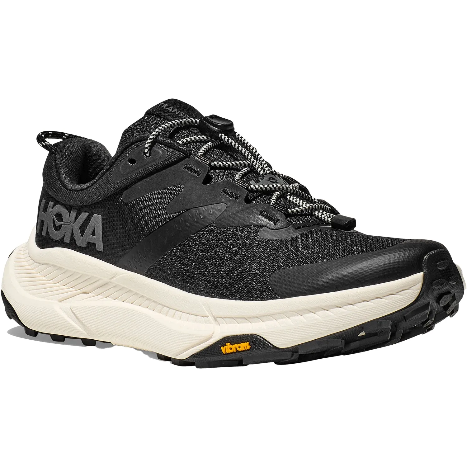 Women's Hoka Transport Black/Alabaster Mesh